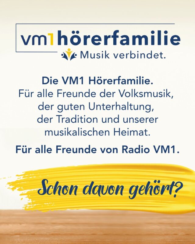 Wir haben wieder Neuigkeiten: Die VM1 Hörerfamilie! 👏 
Was genau das ist, wie ihr Mitglied werden könnt und welche Vorteile euch dann erwarten, lest ihr unter www.vm1.at/hoererfamilie ➡ schaut vorbei und werdet Teil unserer großen Radio-Familie! 😀