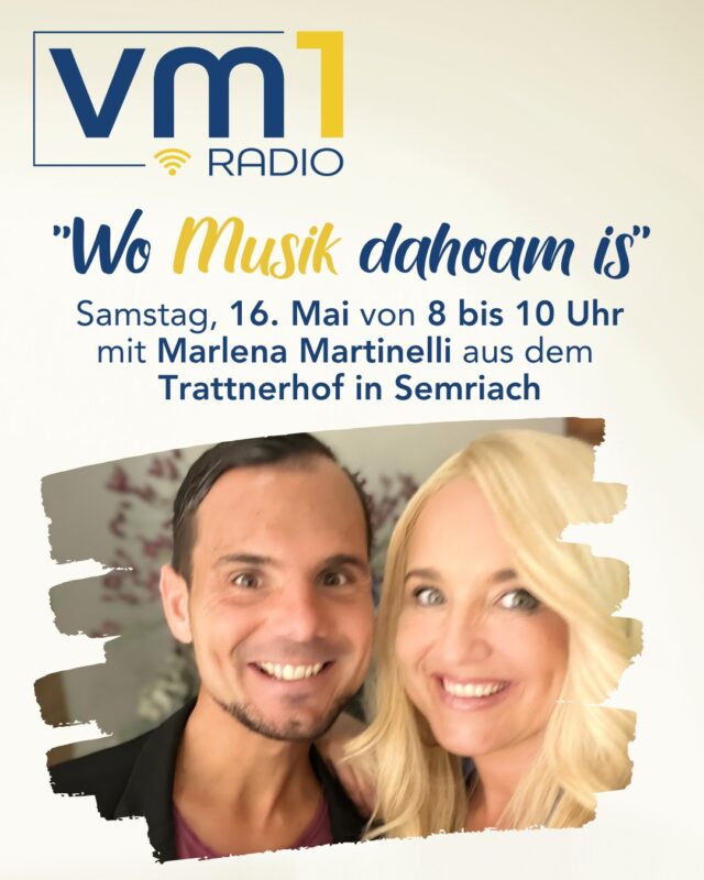 Morgen heißt es wieder "Wo Musik dahoam is" mit Daniel Düsenflitz Müller und Marlena Martinelli! 👏 So viel sei verraten: es wird eine besonders emotionale Sendung! ➡ Am Samstag ab 8 Uhr aus dem Trattnerhof in Semriach. Seid dabei!
@dertrattner @marlenamartinelli  @danielduesenflitz_official
