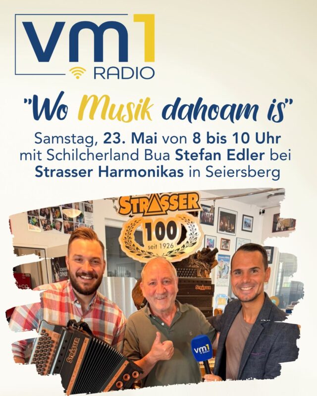 Morgen Samstag heißt es wieder "Wo Musik dahoam is" mit Daniel Düsenflitz Müller und Stefan Edler von "Die Schilcherlandbuam"! 🎶 Zu Gast sind die beiden diesmal bei Strasser Harmonikas in Seiersberg - von 8 bis 10 Uhr begleiten sie uns mit persönlichen Geschichten und guter Musik durch den Morgen! 👏

@danielduesenflitz_official @schilcherlandbuam @strasser_harmonika @edlerstefan