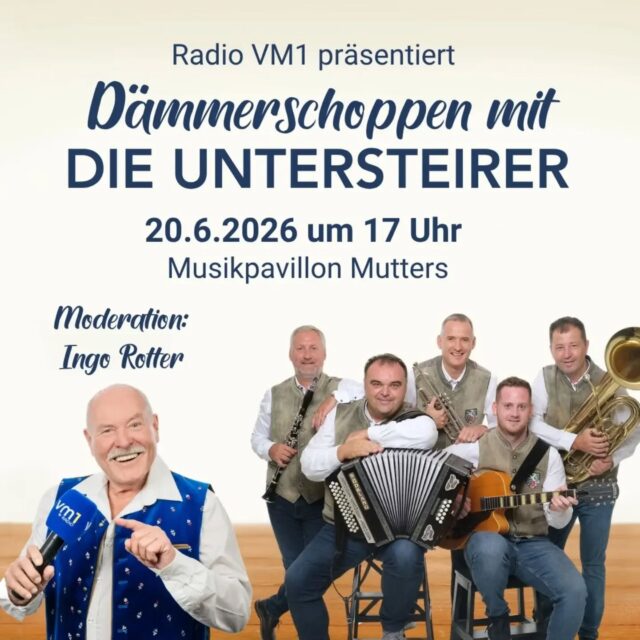 Am kommenden Samstag, 26.6. ab 17 Uhr präsentieren wir das Dämmerschoppen mit "Die Untersteirer" in Mutters in Tirol. 👏🏻 Mit dabei ist unser lieber Ingo Rotter ➡️ kommt vorbei und feiert mit! 

@ingorottermoderator