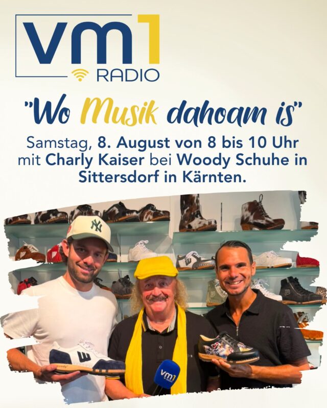 Besondere Schuhe, besonderer Sänger, besondere Ausgabe von „Wo Musik dahoam is“. 👏 Morgen Samstag treffen sich Daniel Düsenflitz Müller und Charly Kaiser bei Woody Schuhe in Sittersdorf in Kärnten. ➡ Ab 8 Uhr geht es im persönlichen Gespräch darum, wie Charly Kaiser vom Volksmusikanten zum Schlagerstar und zu einer Legende der Unterhaltungsbranche wurde. Seid dabei! 💙

@woody_schuhe @danielduesenflitz_official @die.kaiser
