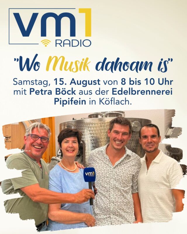 Eine Jodelprinzessin zum Frühstück - das gibt's morgen Samstag bei "Wo Musik dahoam is" zu hören. 😃 Ein besonders "gesundes" Frühstück aus der Edelbrennerei Pipifein in Köflach wird's mit Daniel Düsenflitz Müller und der Jodelprinzessin und Sängerin Petra Böck. ➡ Wo sie schon überall mit ihrem Jodler für Begeisterung sorgte und warum sie noch immer Lust auf mehr hat - all das hören wir morgen von 8 bis 10 Uhr bei uns auf Radio VM1. 🎶

@edelbrennerei_pipifein @danielduesenflitz_official @petraboeck