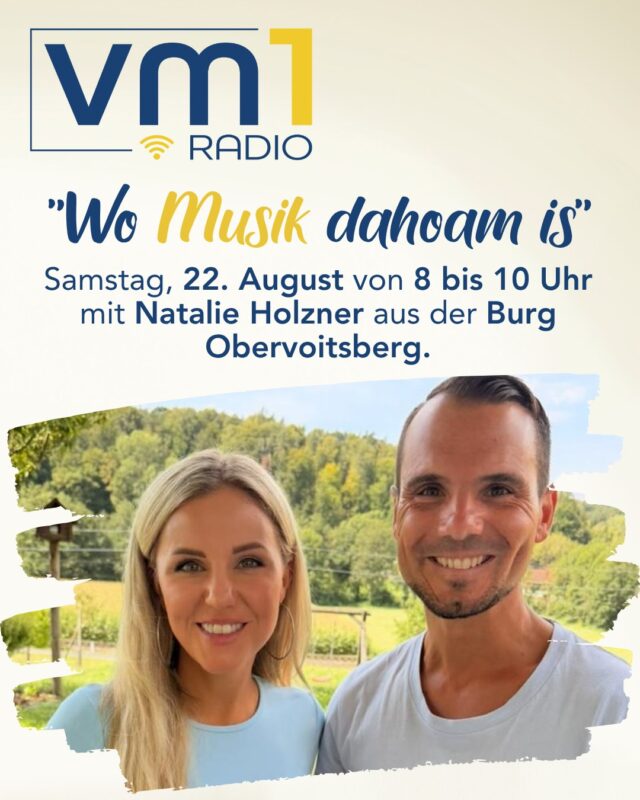 Zwei, die sich ganz oft die großen Bühnen teilen, frühstücken morgen gemeinsam wenn es wieder heißt "Wo Musik dahoam is" 👏 Zu Gast bei Daniel Düsenflitz Müller auf der Burg Obervoitsberg ist diesmal eine der aktuell angesagtesten Schlagersängerinnen: Natalie Holzner. 🎤🎶 Die talentierte Musikerin hat sich für das Frühstück mit Daniel einen ganz besonderen Tag ausgesucht - kurz bevor ihr Heimspiel beginnt wird sie offen und ehrlich über ihr Leben und ihre Erfolge plaudern. ➡ Morgen Samstag ab 8 Uhr bei uns auf Radio VM1.

@danielduesenflitz_official @natalie_holzner