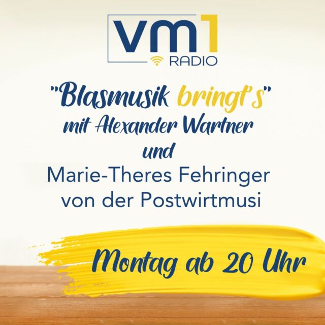 Heute Abend heißt es wieder "Blasmusik bringt's" wenn Alexander Wartner uns für zwei Stunden mit feinster Blasmusik unterhält! ➡ Heute zu Gast: Marie-Theres Fehringer von der Postwirtmusi. 👏 Die beiden Musiker sprechen über die neue CD „Postwirtmusi live in Salzburg“ und über das Holz, den Gesang, den Maschinenraum, Solos und Super Mario. Es wird also spannend! 😄

@postwirtmusi @diefehringerin @wartner.alex