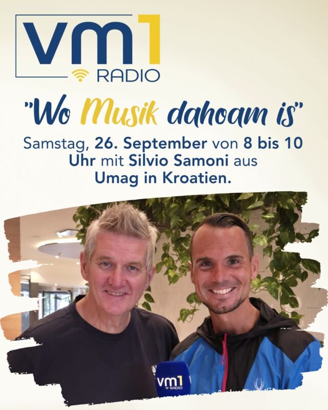 Silvio Samoni - ein ganz besonderer Sänger aus Kärnten, der mit seinen Hits und seiner Liebe zu Italien so viel erlebt und organisiert hat - ist morgen ab 8 Uhr bei Daniel Düsenflitz Müller zu Gast. 👏 "Wo Musik dahoam is" heißt es wieder und es gibt zwei Stunden persönliche Gespräche und bestens ausgewählte Musik! 🎶

@silviosamoni @danielduesenflitz_official